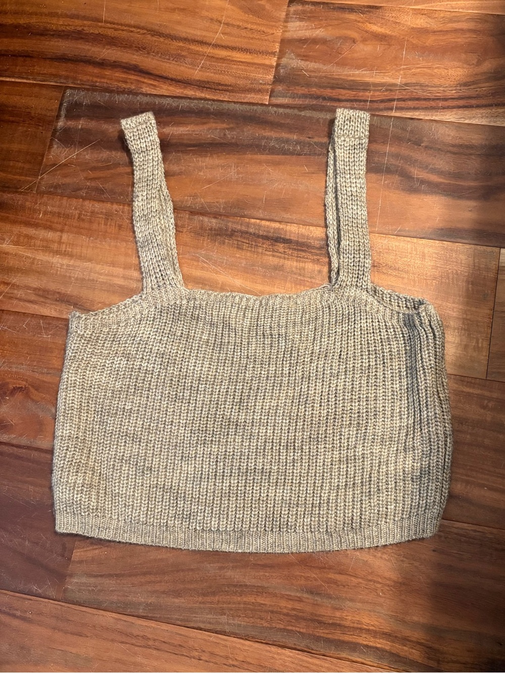 Anthropologie‎ Knit Crop Tank Top XS Oatmeal Sweater Cami Neutral (0964)
